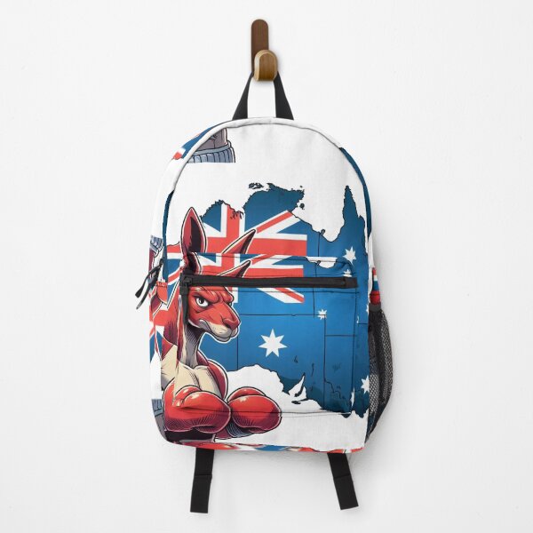 Item preview, boxing kangaroo red gloves cartoonish Australia map designed and sold by Martial-Art-23.