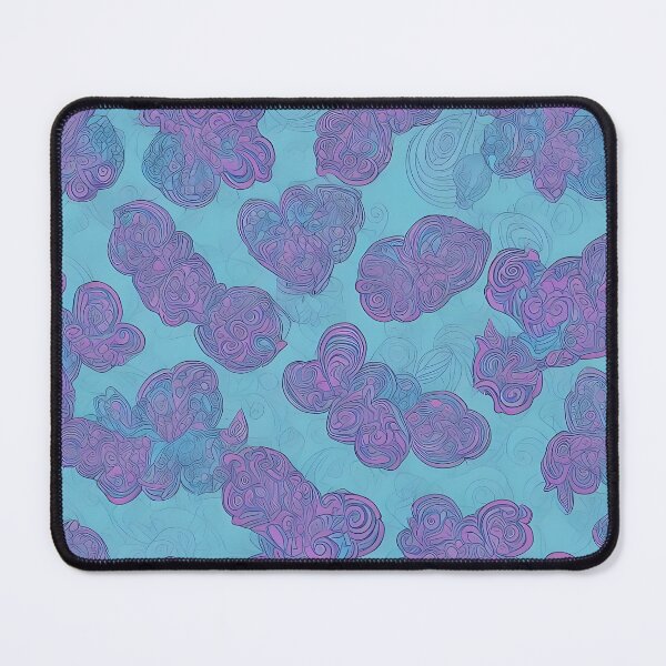Item preview, Gentle elegance Abstract floral motif in purple on a turquoise-light blue background designed and sold by Frostquest.
