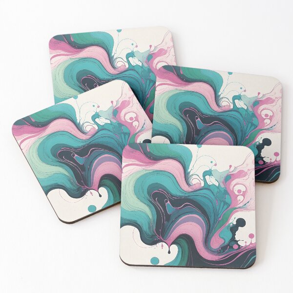 Item preview, Fluid Ink Abstract Art - Blue, black and Pink designed and sold by Printpix.