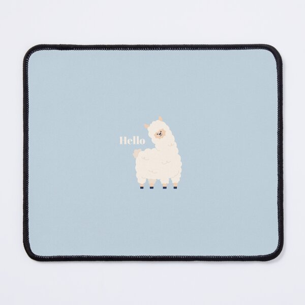 Item preview, Hello | Llama Illustration | Pastel Blue Background designed and sold by RM-Journey.