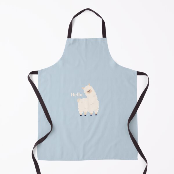 Item preview, Hello | Llama Illustration | Pastel Blue Background designed and sold by RM-Journey.