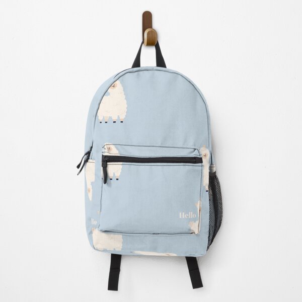 Item preview, Hello | Llama Illustration | Pastel Blue Background designed and sold by RM-Journey.