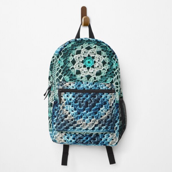 Item preview, Blue and Green Vintage Granny Crochet Aesthetic Pattern designed and sold by PG Illustration.