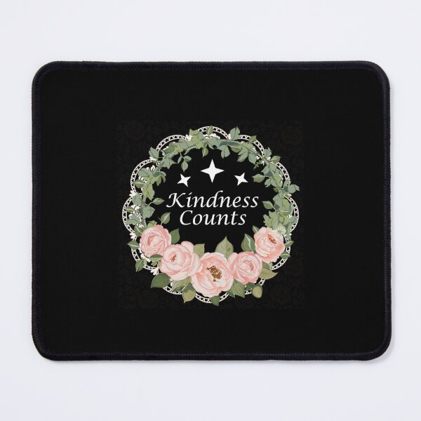 Item preview, Pink Roses, Green Leaves and Lace Wreath with Inspirational Saying - Shirt Says:  Kindness Counts.   designed and sold by WhiteGothic.
