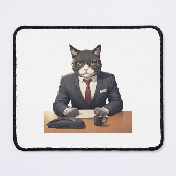 Artikelvorschau, CEO-Katze mit einer Tasse Kaffee entworfen und verkauft von JohnChocolate.
