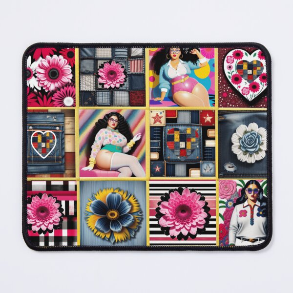 Item preview, Denim floral Patchwork pattern  designed and sold by Roxburylane.