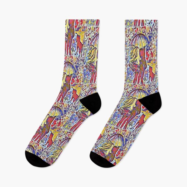 Item preview, 'Under One Umbrella' - Vivid Romance with Pet Artwork designed and sold by gleefulme.