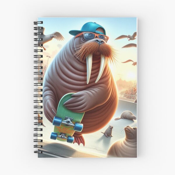 Artikelvorschau, Lustiges Walross auf Skateboard entworfen und verkauft von BioFaStore.