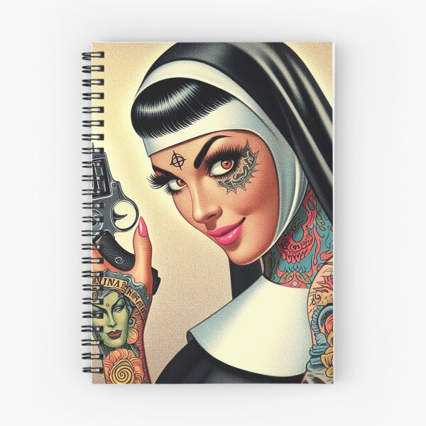 Item preview, Retro Tattooed Nun designed and sold by PulpVintage.