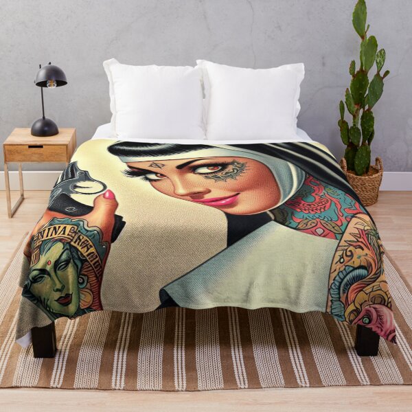 Item preview, Retro Tattooed Nun designed and sold by PulpVintage.