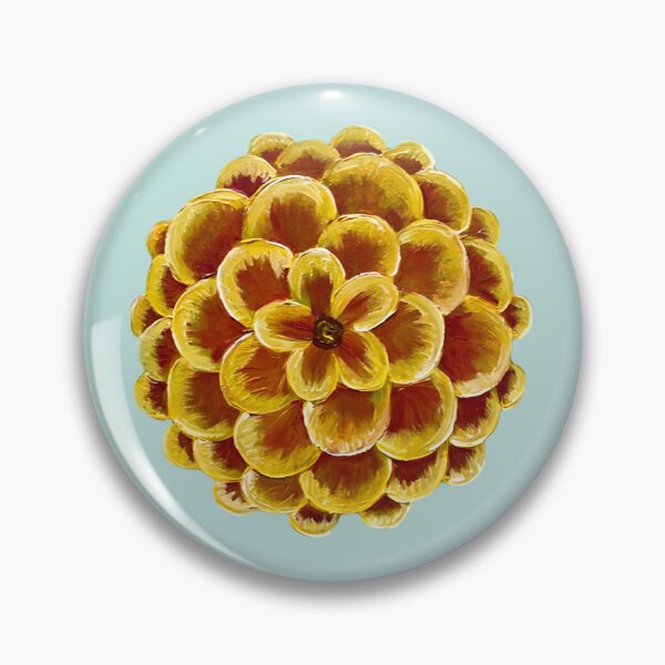 Artikelvorschau, Feurige Sommer-Zinnia-Blume in Gelb entworfen und verkauft von Bekah Grace.