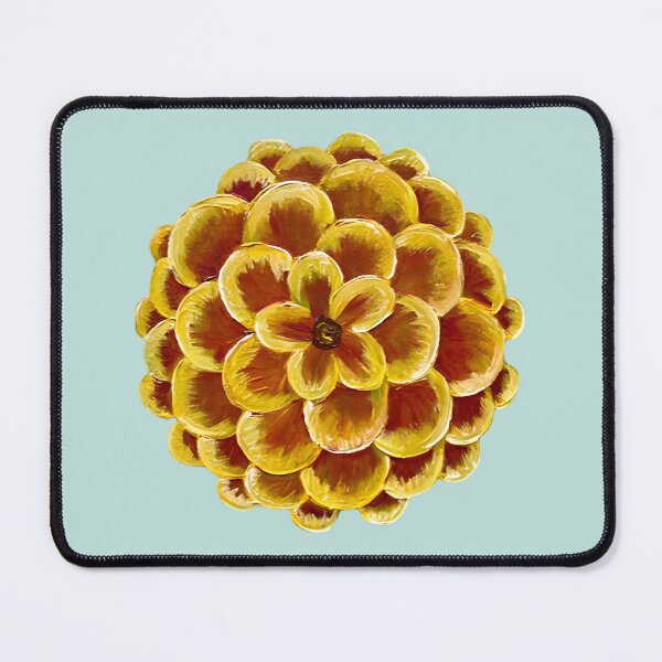 Item preview, Fiery Summer Zinnia Flower in Yellow  designed and sold by Bekah Grace.