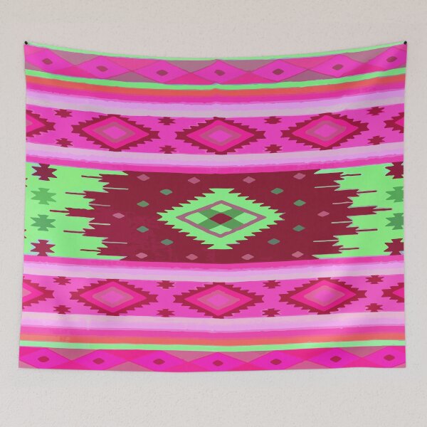 Item preview, Hot pink southwest flair dopamine dressing maximalist folk art boho chic decor designed and sold by T-Mex.