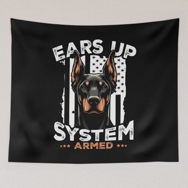 Item preview, Funny American Doberman Ears Up System for Armed Pet Dog Lovers Gift designed and sold by JUSTBEELEGANT.