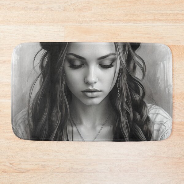 Item preview, Cinematic Monochromatic Portrait: Dark-Haired Beauty designed and sold by ShadeScapeArt.