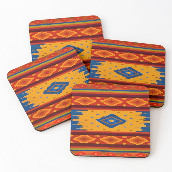 Item preview, Maximalist southwest fabric autumn colors chevron boho decor  designed and sold by T-Mex.