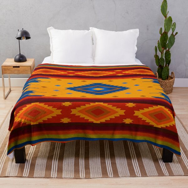 Item preview, Maximalist southwest fabric autumn colors chevron boho decor designed and sold by T-Mex.