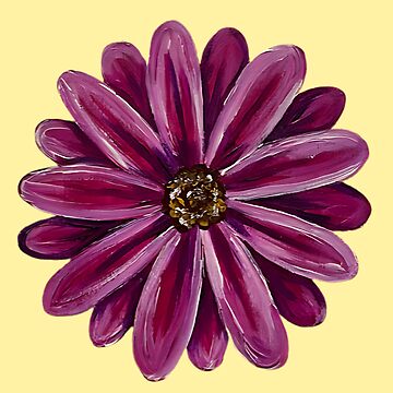 Artwork thumbnail, Pretty Pink and Purple Daisy Flower with Yellow by Bekah Grace