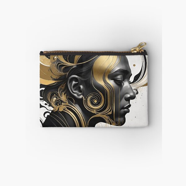 Item preview, LIQUID GOLD PORTRAIT - Marbled black and gold designed and sold by Printpix.