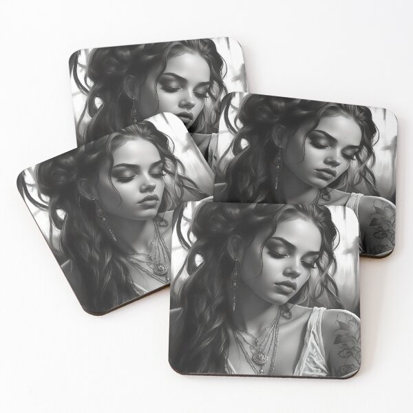 Item preview, Cinematic Monochromatic Portrait: Stunning Brunette designed and sold by ShadeScapeArt.