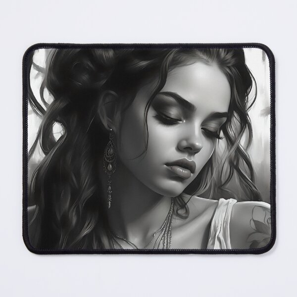 Item preview, Cinematic Monochromatic Portrait: Stunning Brunette designed and sold by ShadeScapeArt.
