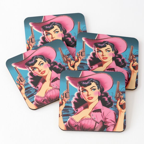 Item preview, Retro Pink Country Pin-up designed and sold by PulpVintage.
