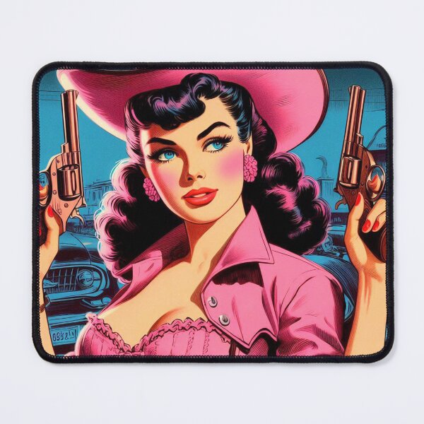Item preview, Retro Pink Country Pin-up designed and sold by PulpVintage.