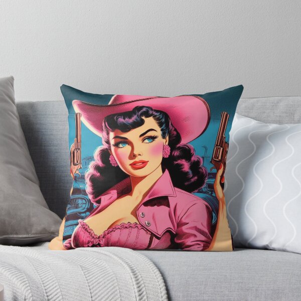 Item preview, Retro Pink Country Pin-up designed and sold by PulpVintage.