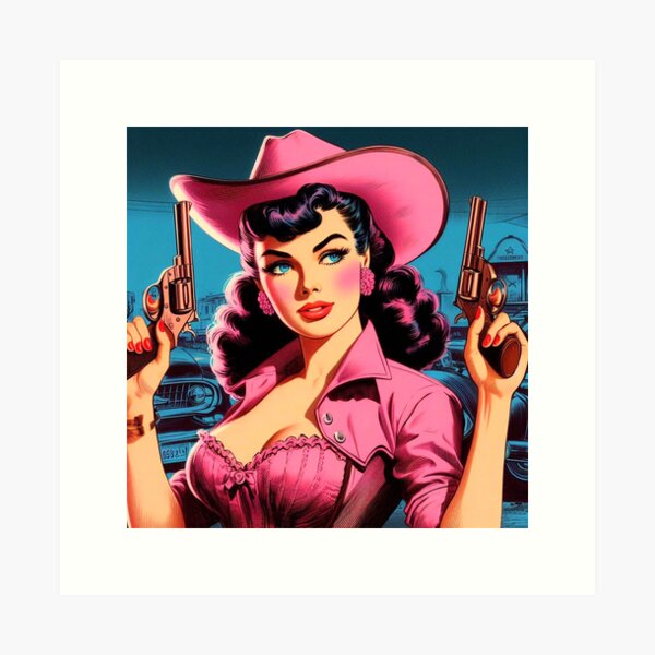 Aperçu de l'œuvre Pin-up country rose rétro créée et vendue par PulpVintage.
