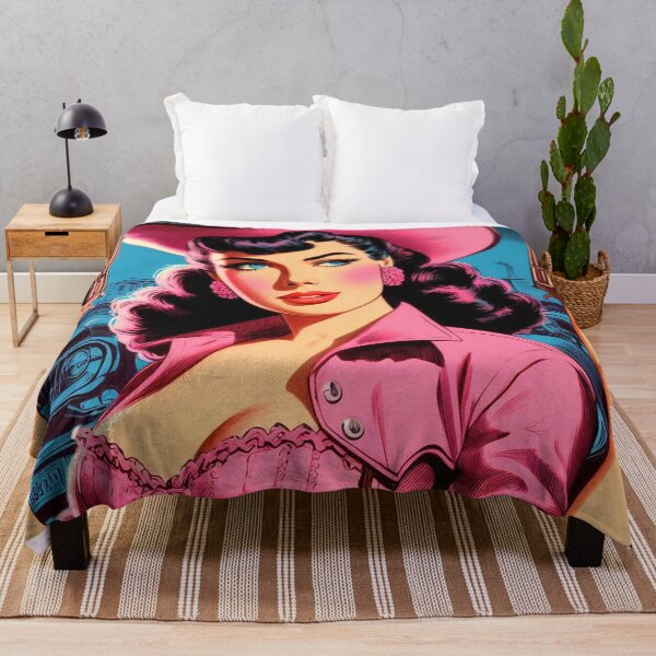 Item preview, Retro Pink Country Pin-up designed and sold by PulpVintage.