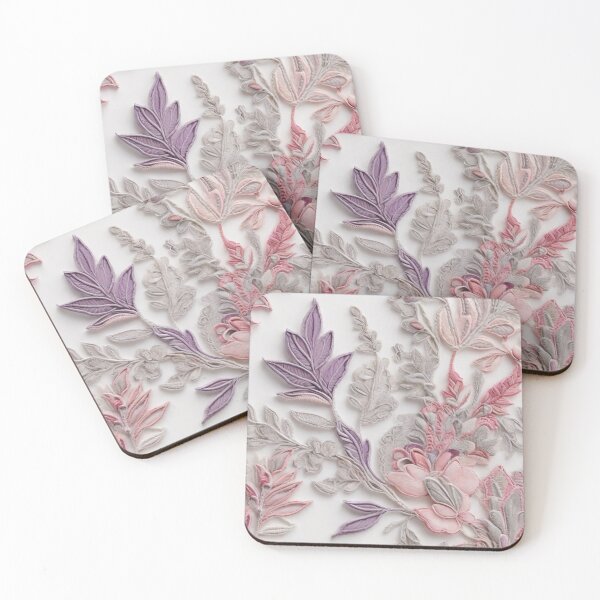 Item preview, Soft Petals, Delicate Lace: Babypink, Purple, and Gray Floral Lace Magic designed and sold by roon-ai.