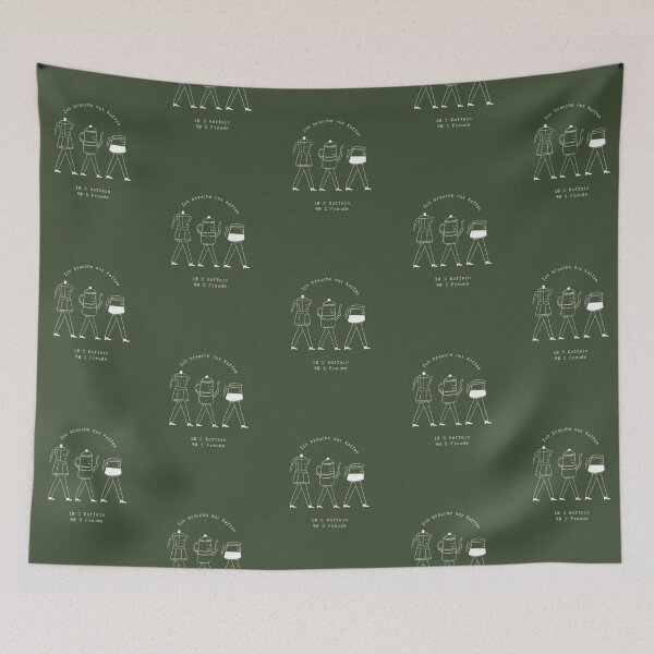 Item preview, Ich brauche nur Kaffee | Coffee Equipment Illustration | Green Background designed and sold by RM-Journey.