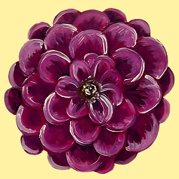 Artwork thumbnail, Pretty Pink and Purple Zinnia Flower with Yellow by Bekah Grace