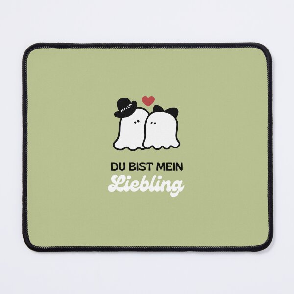 Item preview, Du bist mein Liebling | Cute Ghost Illustration | Pastel Green Background designed and sold by RM-Journey.