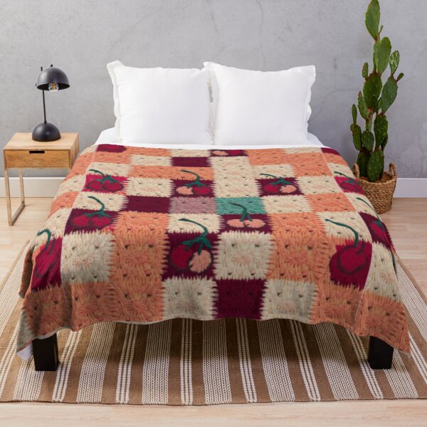 Item preview, Crochet Chequered Pattern Print. Patch Work Granny Squares designed and sold by gloriamelrose.