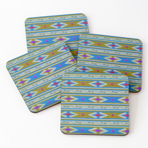 Item preview, Blue olive chevron textile boho chic decor bold decor designed and sold by T-Mex.