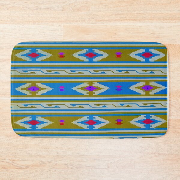 Item preview, Blue olive chevron textile boho chic decor bold decor designed and sold by T-Mex.