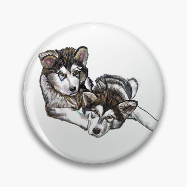 Item preview, two puppies Malamute designed and sold by Valérie Ozanon.