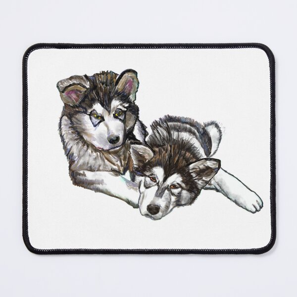 Item preview, two puppies Malamute designed and sold by Valérie Ozanon.