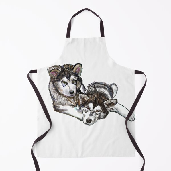Item preview, two puppies Malamute designed and sold by Valérie Ozanon.