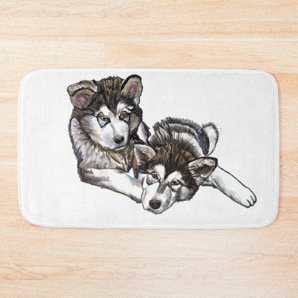 Item preview, two puppies Malamute designed and sold by Valérie Ozanon.