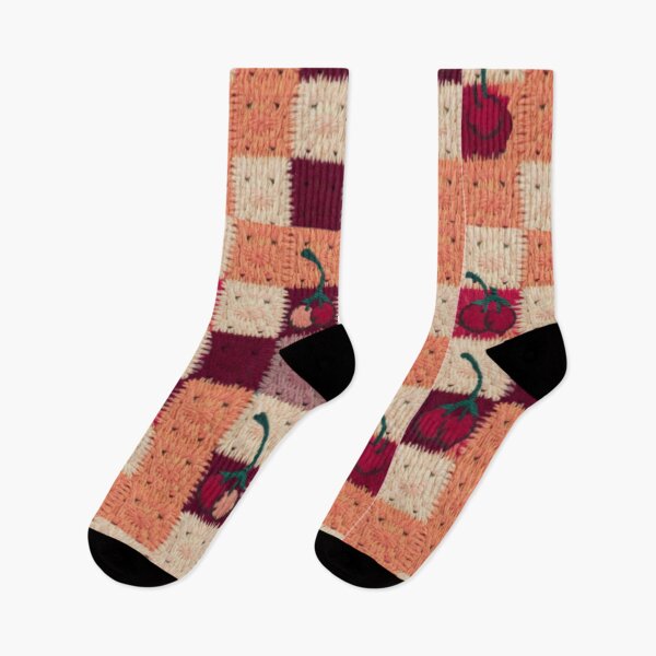 Item preview, Crochet Chequered Pattern Print. Patch Work Granny Squares designed and sold by gloriamelrose.