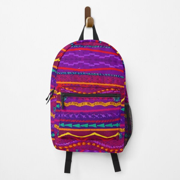 Item preview, Maximalist rebozo print multicolor stripes rainbow dopamine decor designed and sold by T-Mex.