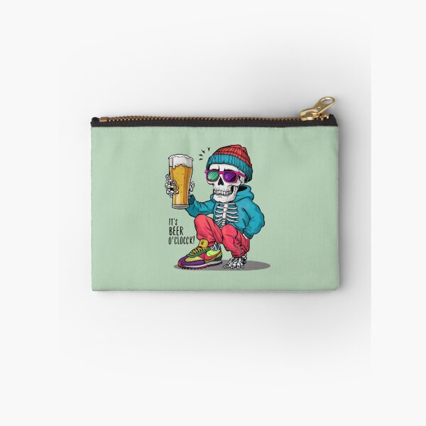 Item preview, skeleton wearing with beanie, hat and a full glass of beer designed and sold by Firas Aljazzar.