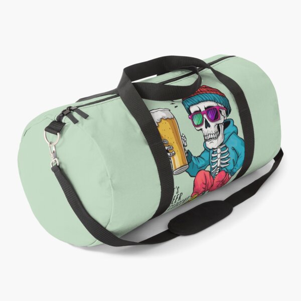 Item preview, skeleton wearing with beanie, hat and a full glass of beer designed and sold by Firas Aljazzar.