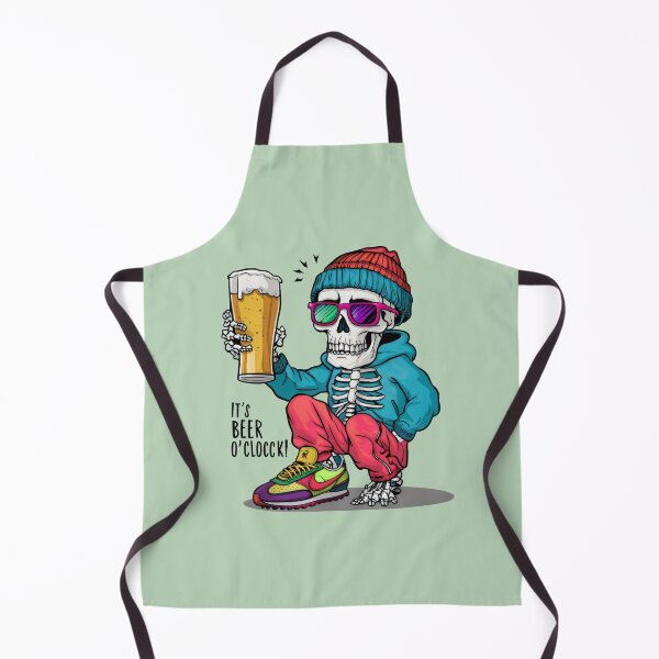 Item preview, skeleton wearing with beanie, hat and a full glass of beer designed and sold by Firas Aljazzar.