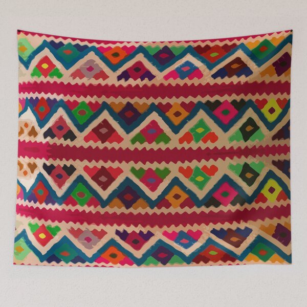 Item preview, Chevron multicolor dopamine dressing vibrant textile designed and sold by T-Mex.