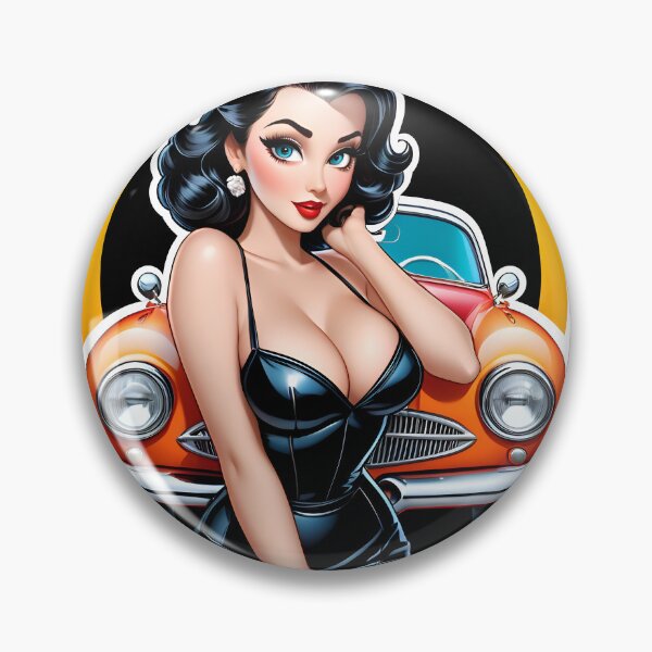 Item preview, Cute Sexy Anime Pinup Girl With Vintage Classic Car designed and sold by TheArtOfPat.