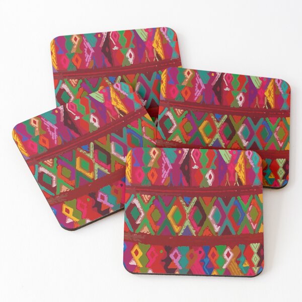 Item preview, Colorful rhombus maximalist embroidery dopamine decor boho chic designed and sold by T-Mex.