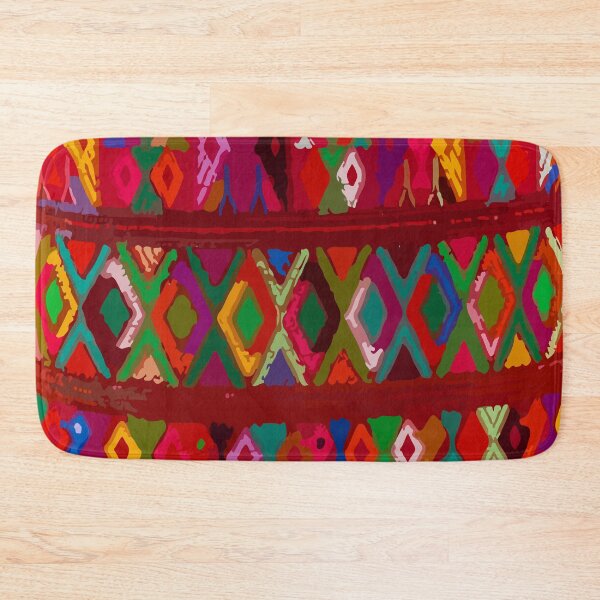 Item preview, Colorful rhombus maximalist embroidery dopamine decor boho chic designed and sold by T-Mex.